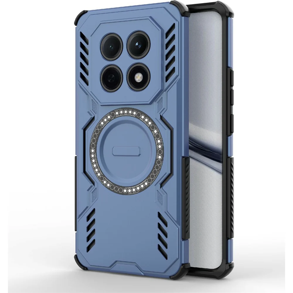Handyhülle für Xiaomi Redmi Note 15 4G, Techsuit ArmorMag Case, Blau-Schwarz