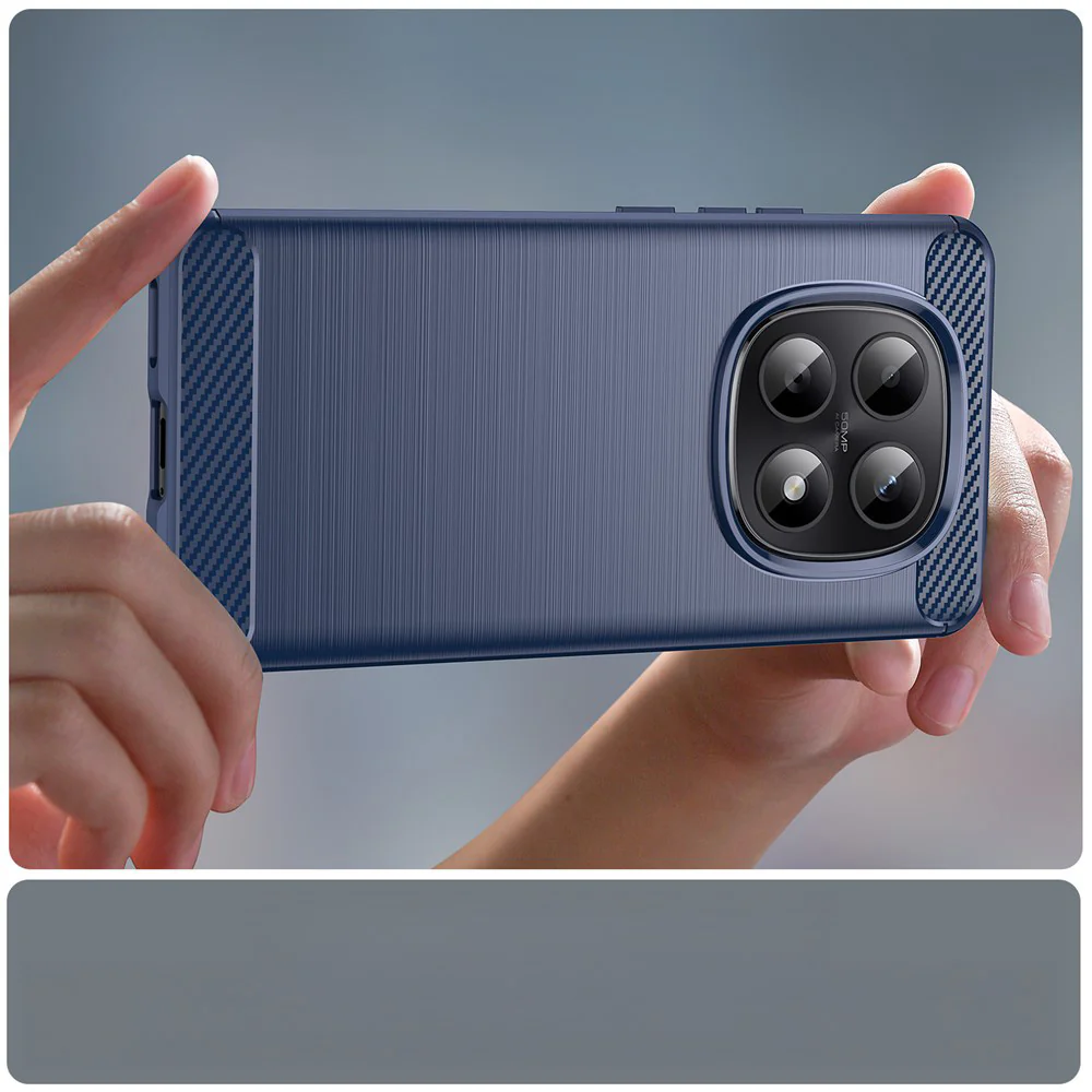 Handyhülle für Xiaomi Redmi Note 15 5G / Redmi Note 15 4G / POCO M8 5G, Techsuit Carbon Silicone, Dunkelblau - Image 4
