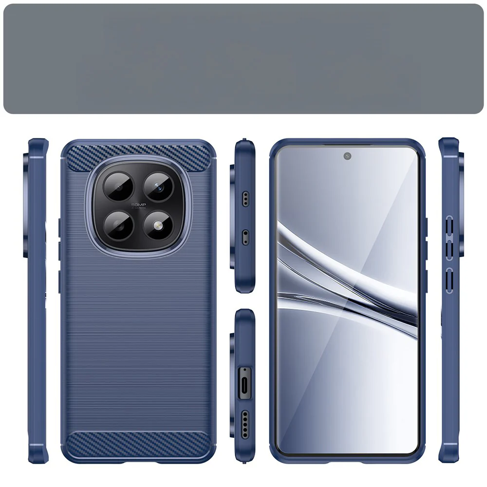 Handyhülle für Xiaomi Redmi Note 15 5G / Redmi Note 15 4G / POCO M8 5G, Techsuit Carbon Silicone, Dunkelblau - Image 6