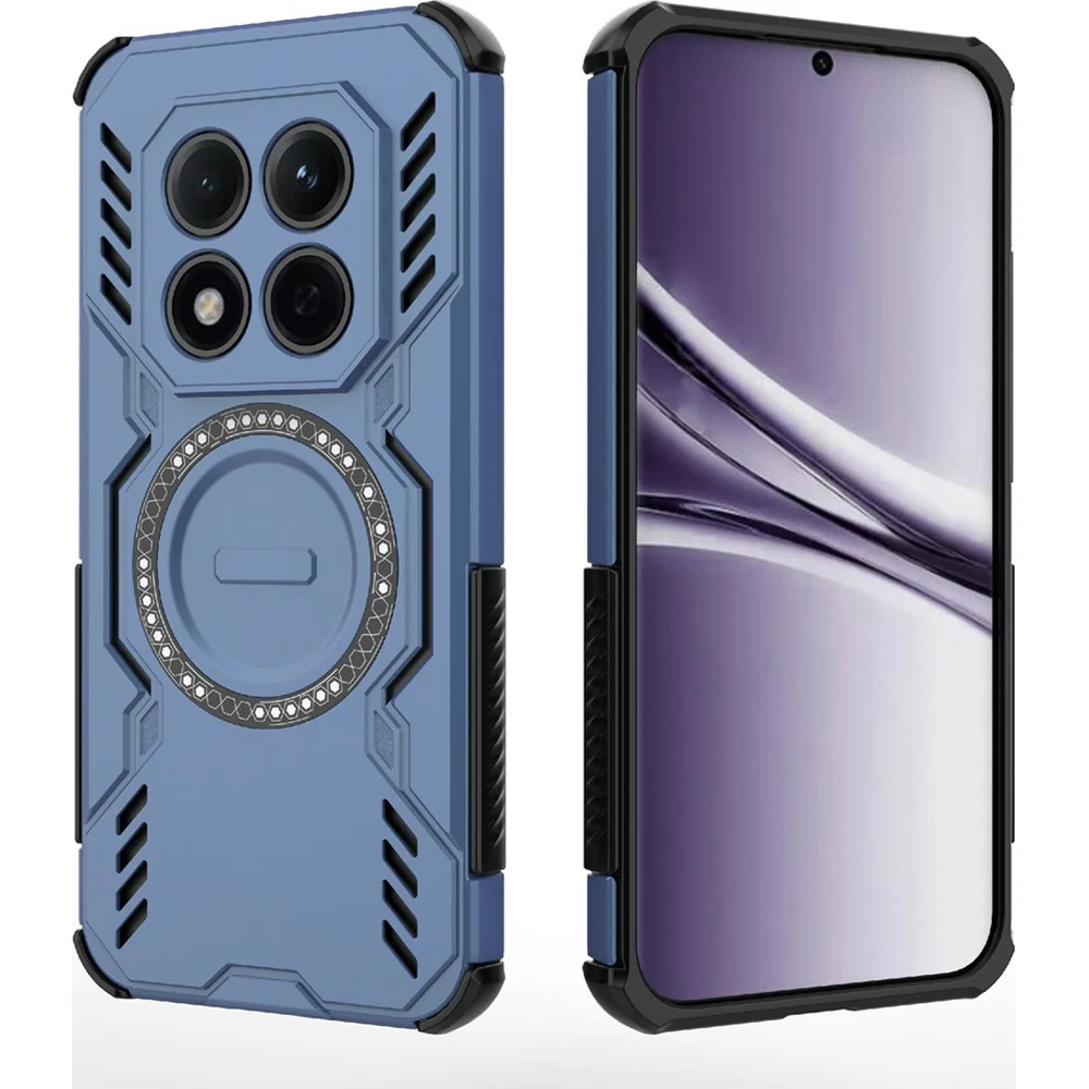 Handyhülle für Xiaomi Redmi Note 15 Pro 4G, Techsuit ArmorMag Case, Blau-Schwarz