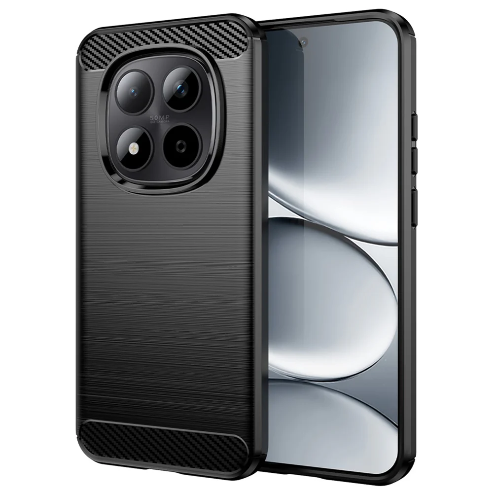 Handyhülle für Xiaomi Redmi Note 15 Pro 4G, Techsuit Carbon Silicone, Schwarz