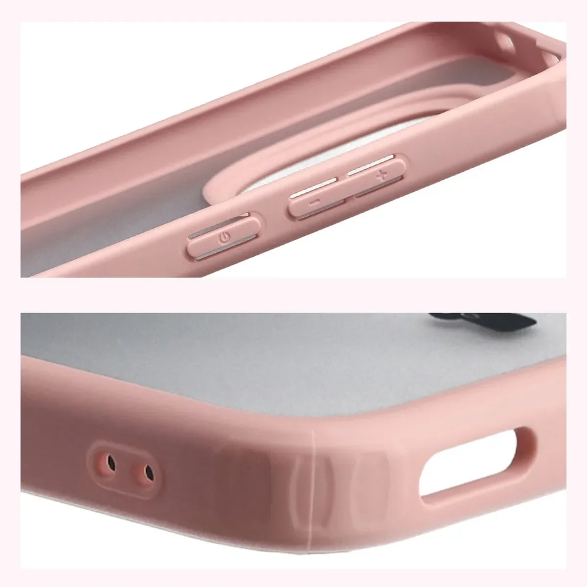 Handyhülle für Xiaomi Redmi Note 15 Pro 5G, Bizon Case Angelo, Semitransparent mit hellrosa Rahmen - Image 4