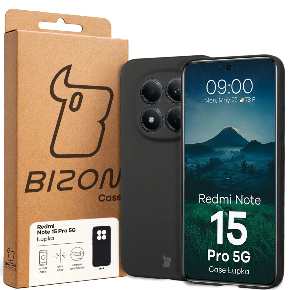 Handyhülle für Xiaomi Redmi Note 15 Pro 5G, Bizon Case Lupka, Schwarz - Image 6