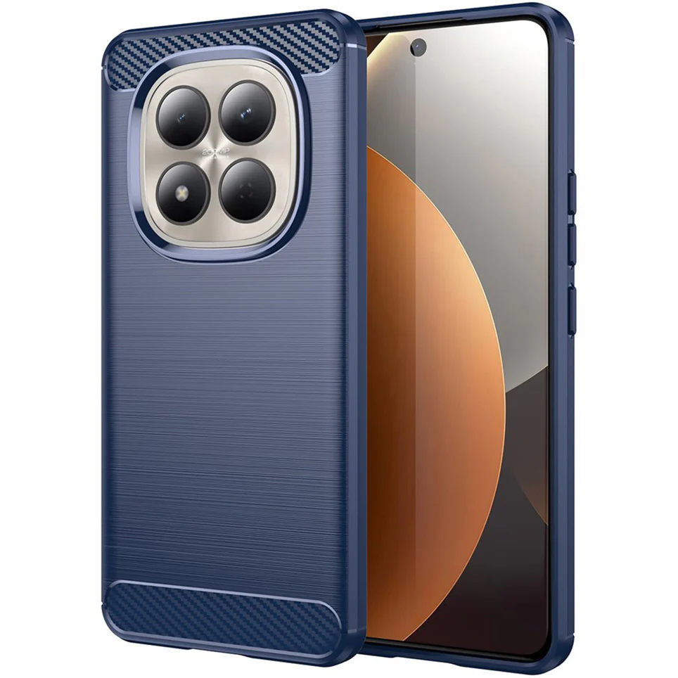 Handyhülle für Xiaomi Redmi Note 15 Pro 5G, Techsuit Carbon Silicone, Dunkelblau