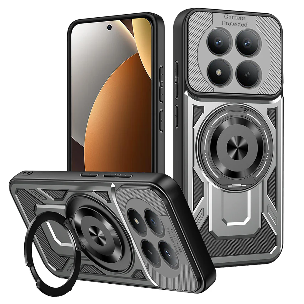 Handyhülle für Xiaomi Redmi Note 15 Pro 5G, Techsuit RuggedCam, Grau-Schwarz
