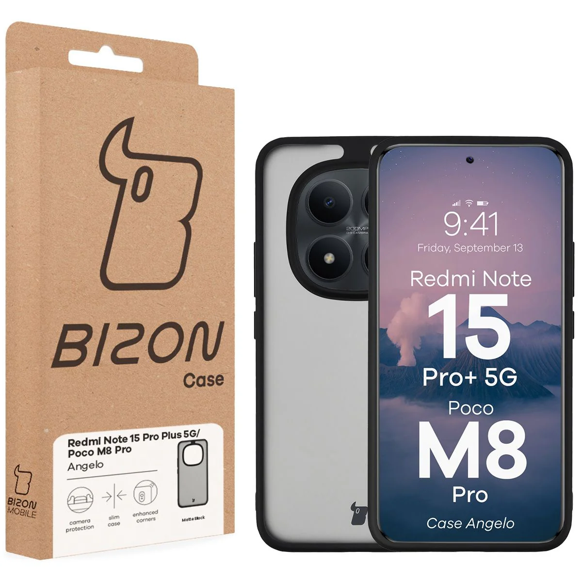 Handyhülle für Xiaomi Redmi Note 15 Pro Plus 5G / POCO M8 Pro 5G, Bizon Case Angelo, Getönte mit schwarzem Rahmen - Image 6