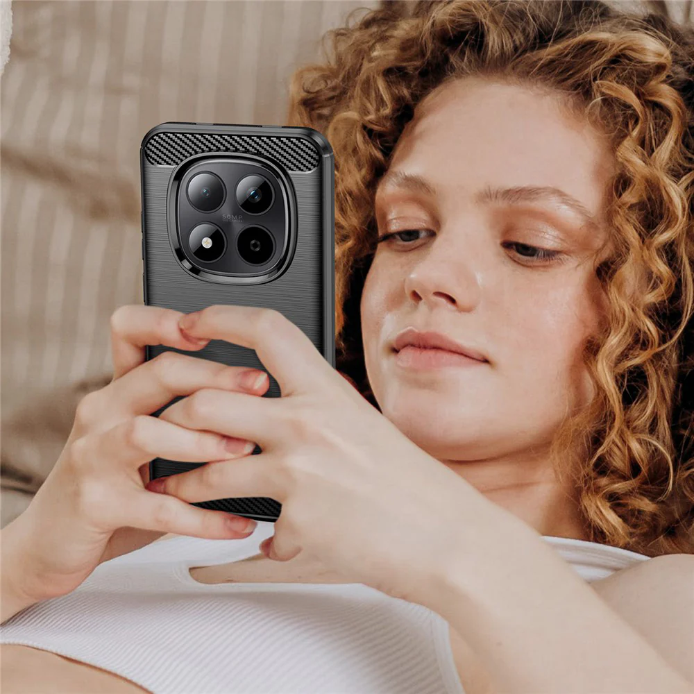 Handyhülle für Xiaomi Redmi Note 15 Pro Plus 5G / POCO M8 5G, Techsuit Carbon Silicone, Schwarz - Image 2