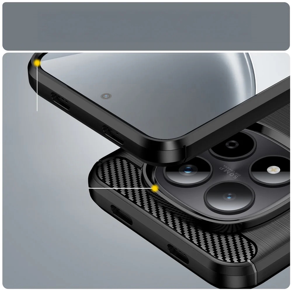 Handyhülle für Xiaomi Redmi Note 15 Pro Plus 5G / POCO M8 5G, Techsuit Carbon Silicone, Schwarz - Image 6