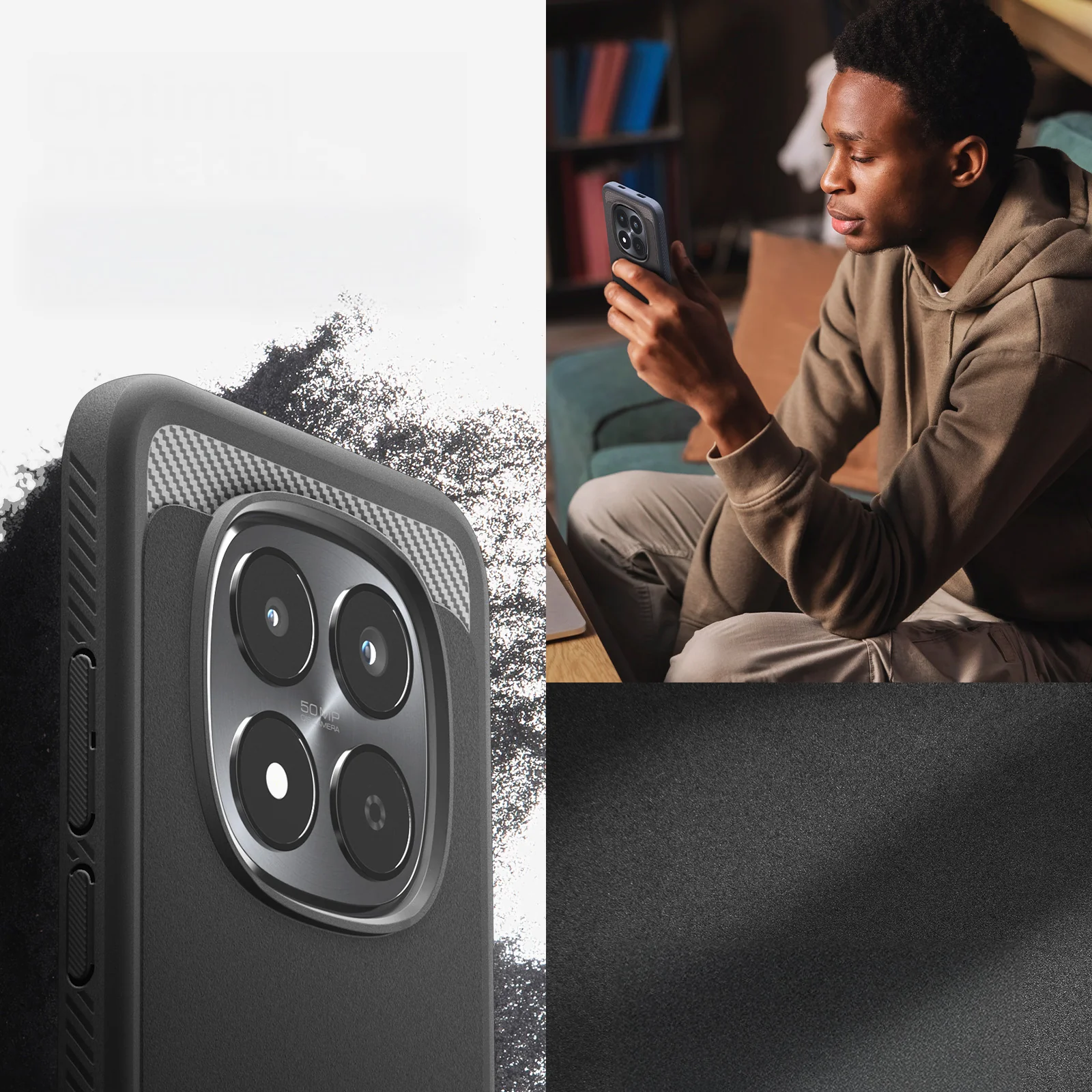Handyhülle für Xiaomi Redmi Note 15 Pro 5G, Spigen Rugged Armor, Schwarz - Image 17