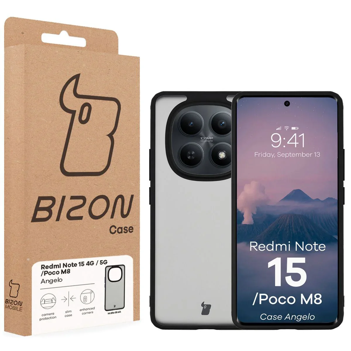 Handyhülle für Xiaomi Redmi Note 15 4G / 5G / POCO M8 5G, Bizon Case Angelo, Getönte mit schwarzem Rahmen - Image 6