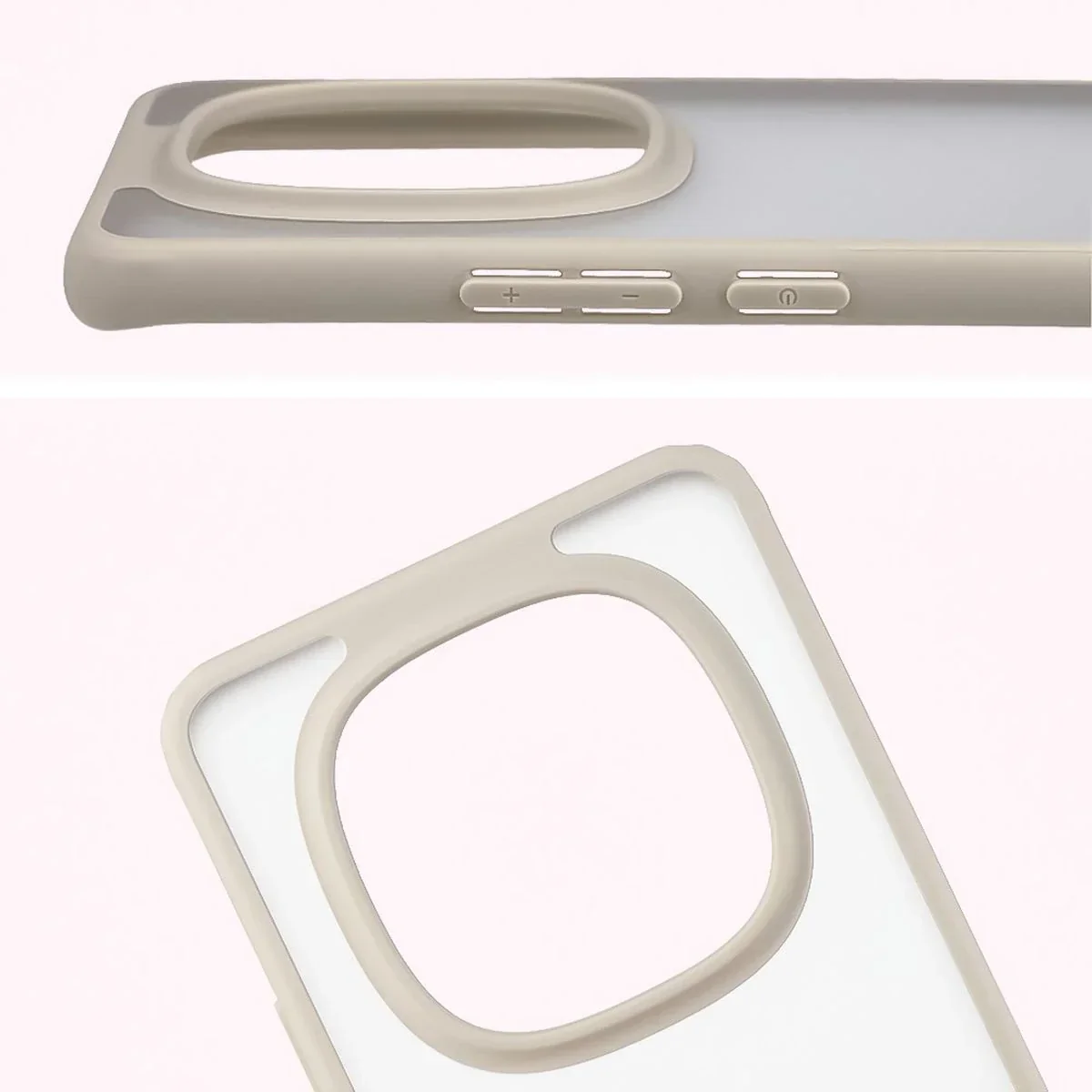Handyhülle für Xiaomi Redmi Note 15 / POCO M8 5G, Bizon Case Angelo, Semitransparent mit beigem Rahmen - Image 3