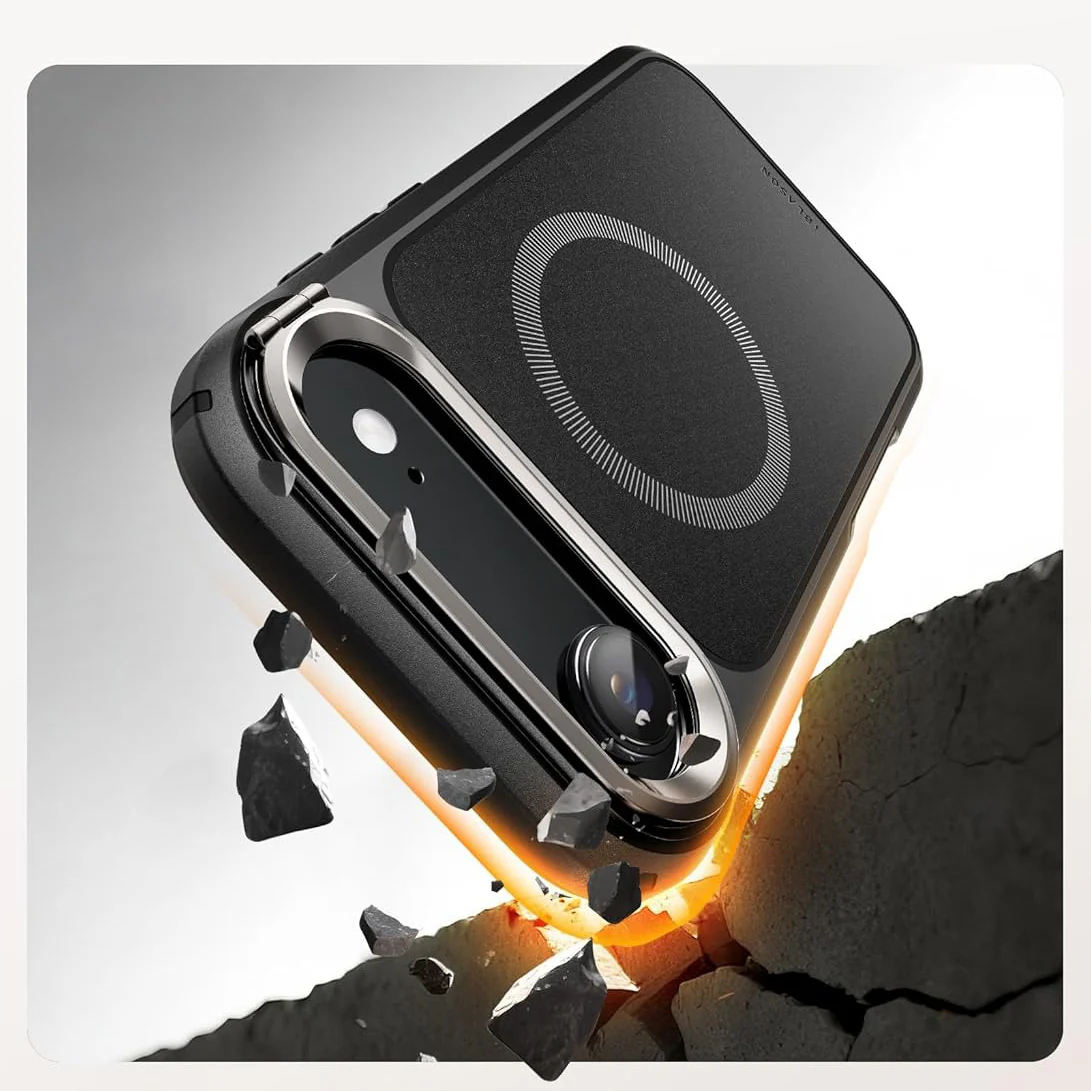 Handyhülle + Glas 9H für iPhone Air, Supcase i-Blason Ares Flip Mag SPG (CC) mit MagSafe, Schwarz-Grau - Image 5