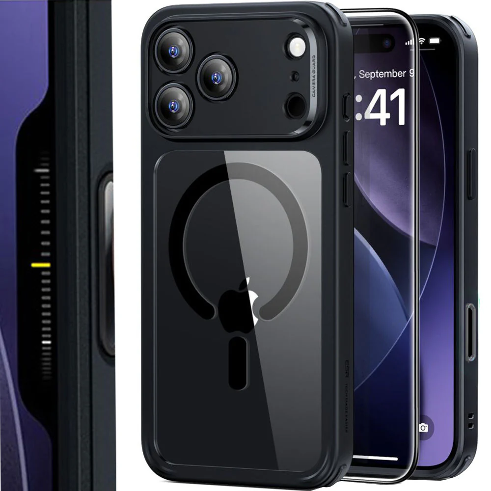 Set Handyhülle, Glas für iPhone 17 Pro, ESR Classic Hybrid mit MagSafe & Tempered Glass, Schwarz und Transparent - Image 4