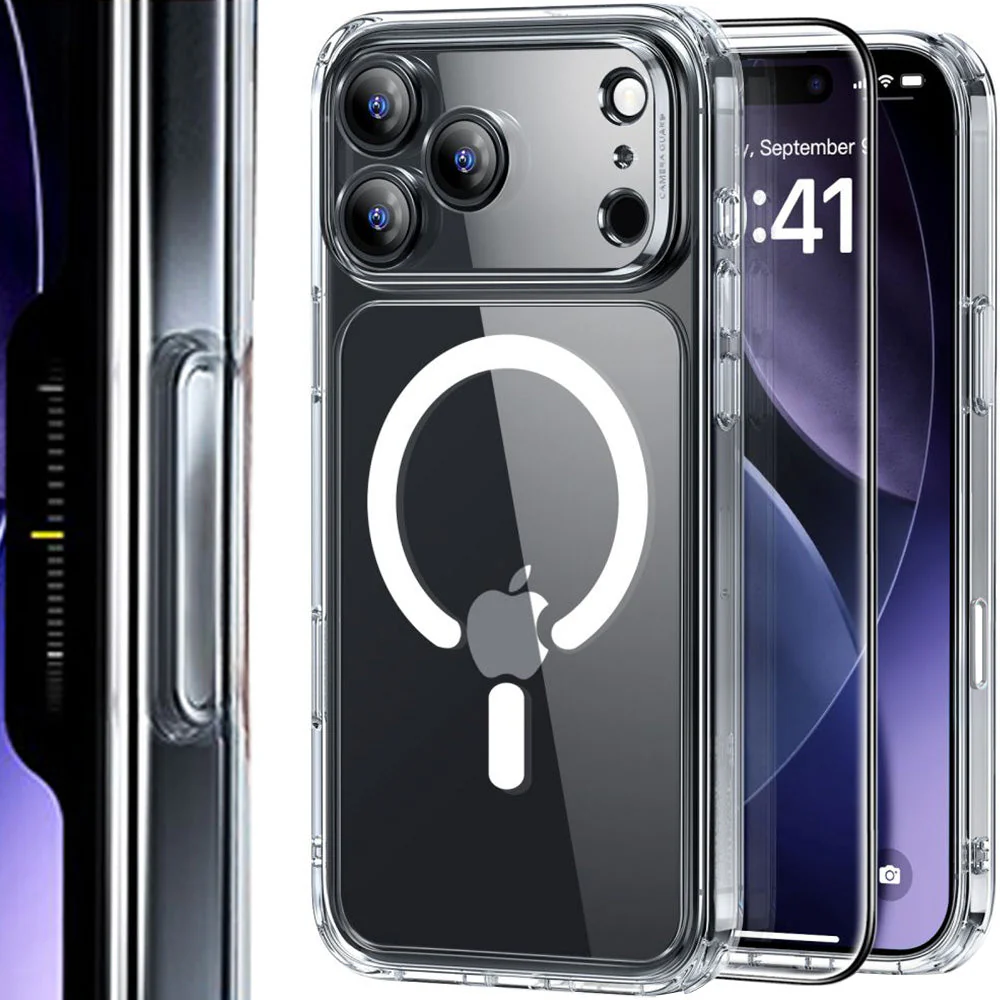 Set Handyhülle, Glas für iPhone 17 Pro, ESR Classic Hybrid mit MagSafe & Tempered Glass, Transparent - Image 4