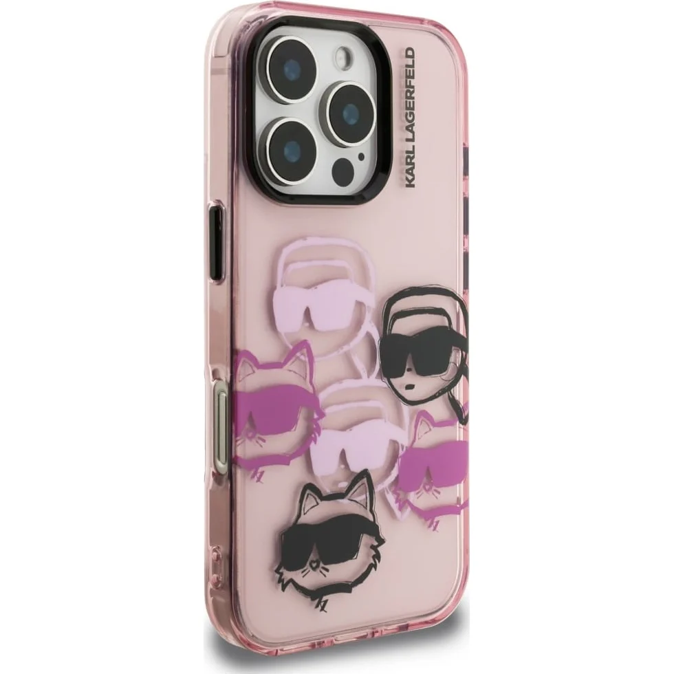 Handyhülle Karl Lagerfeld IML Multi K&C Head Pattern für iPhone 16 Pro, Rosa - Image 3