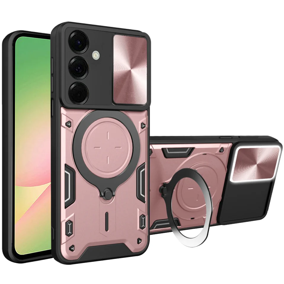 Handyhülle mit CamShield für Galaxy A57 5G, Techsuit CamGuard Pro, Roségold / Schwarz