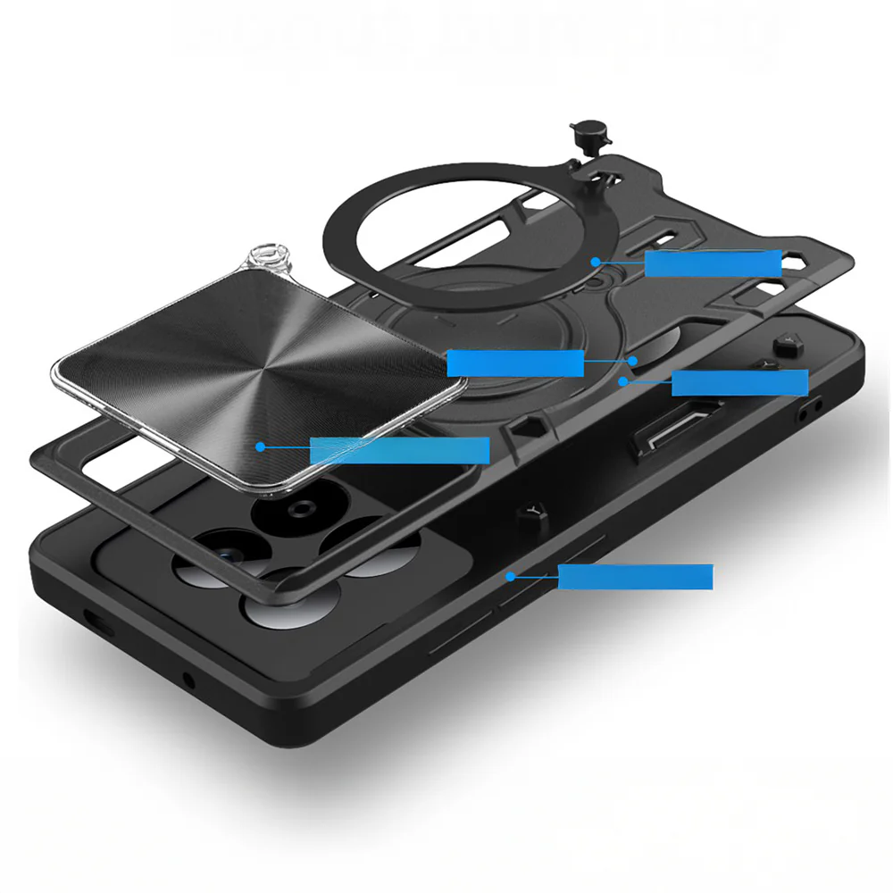 Handyhülle mit CamShield für Xiaomi Redmi Note 15 Pro 5G, Techsuit CamGuard Pro, Schwarz - Image 5