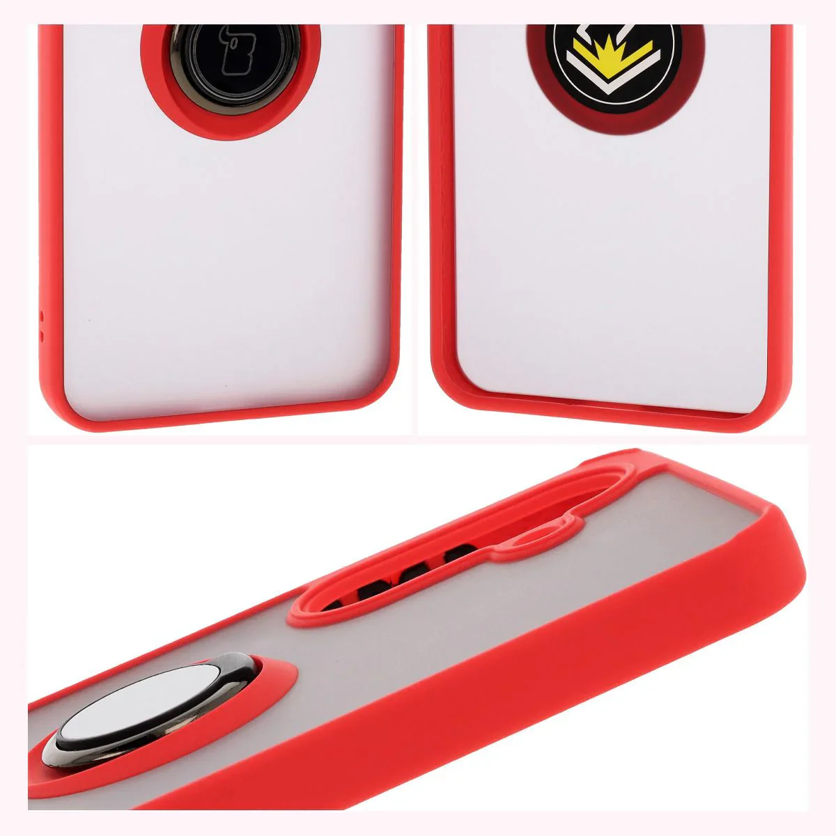 Handyhülle mit Fingergriff für Galaxy A36 5G, Bizon Case Hybrid Ring, getönt mit rotem Rahmen - Image 4