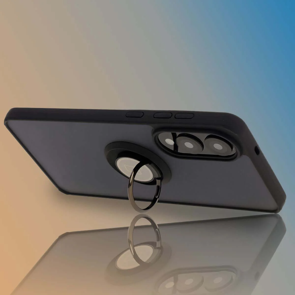 Handyhülle mit Fingergriff für Galaxy S25 Edge, Bizon Case Hybrid Ring, getönt mit schwarzem Rahmen - Image 6