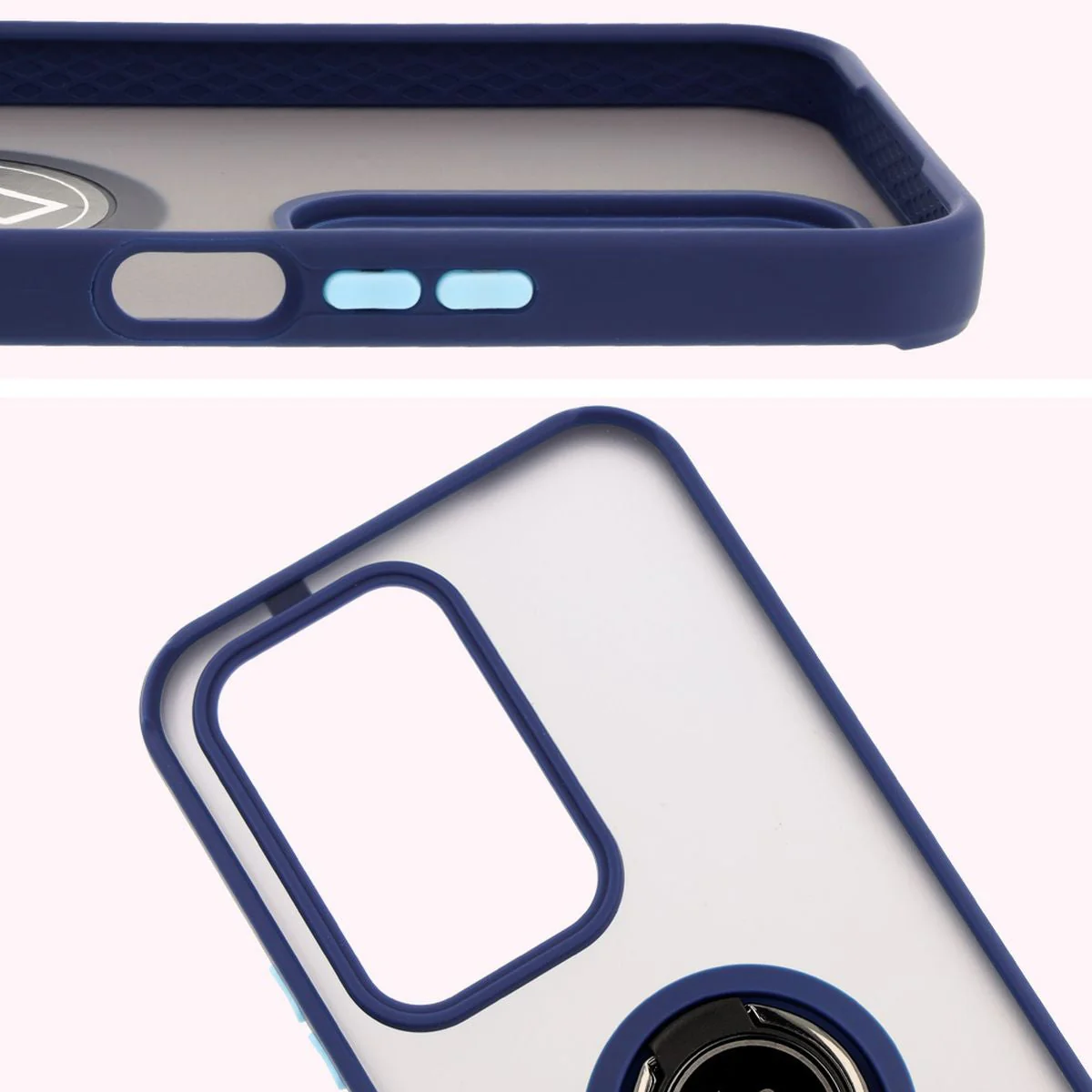 Handyhülle mit Fingergriff für Honor 200 Lite, Bizon Case Hybrid Ring, getönt mit dunkelblauem Rahmen - Image 3