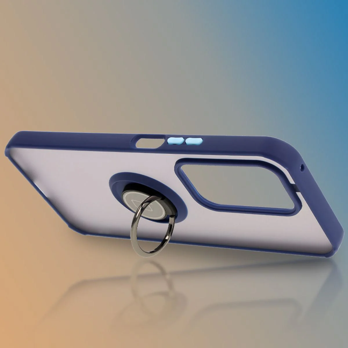 Handyhülle mit Fingergriff für Honor 200 Lite, Bizon Case Hybrid Ring, getönt mit dunkelblauem Rahmen - Image 6