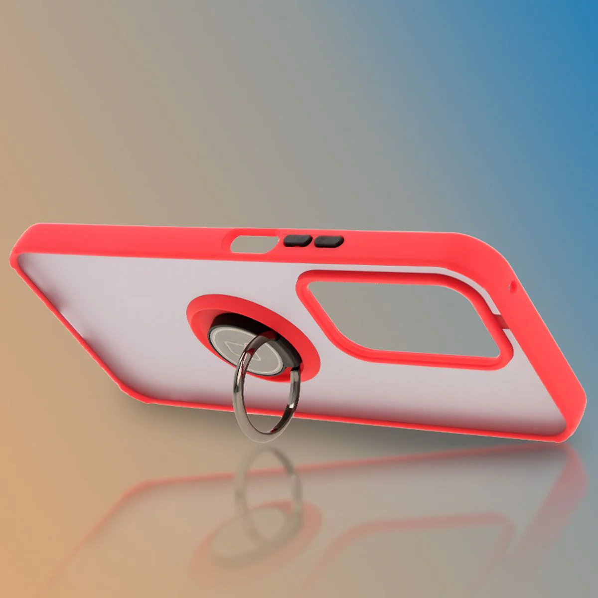 Handyhülle mit Fingergriff für Honor 200 Lite, Bizon Case Hybrid Ring, getönt mit rotem Rahmen - Image 6