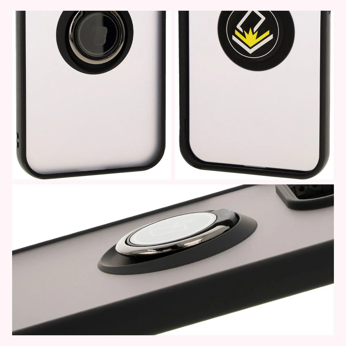 Handyhülle mit Fingergriff für Honor 200 Lite, Bizon Case Hybrid Ring, getönt mit schwarzem Rahmen - Image 4