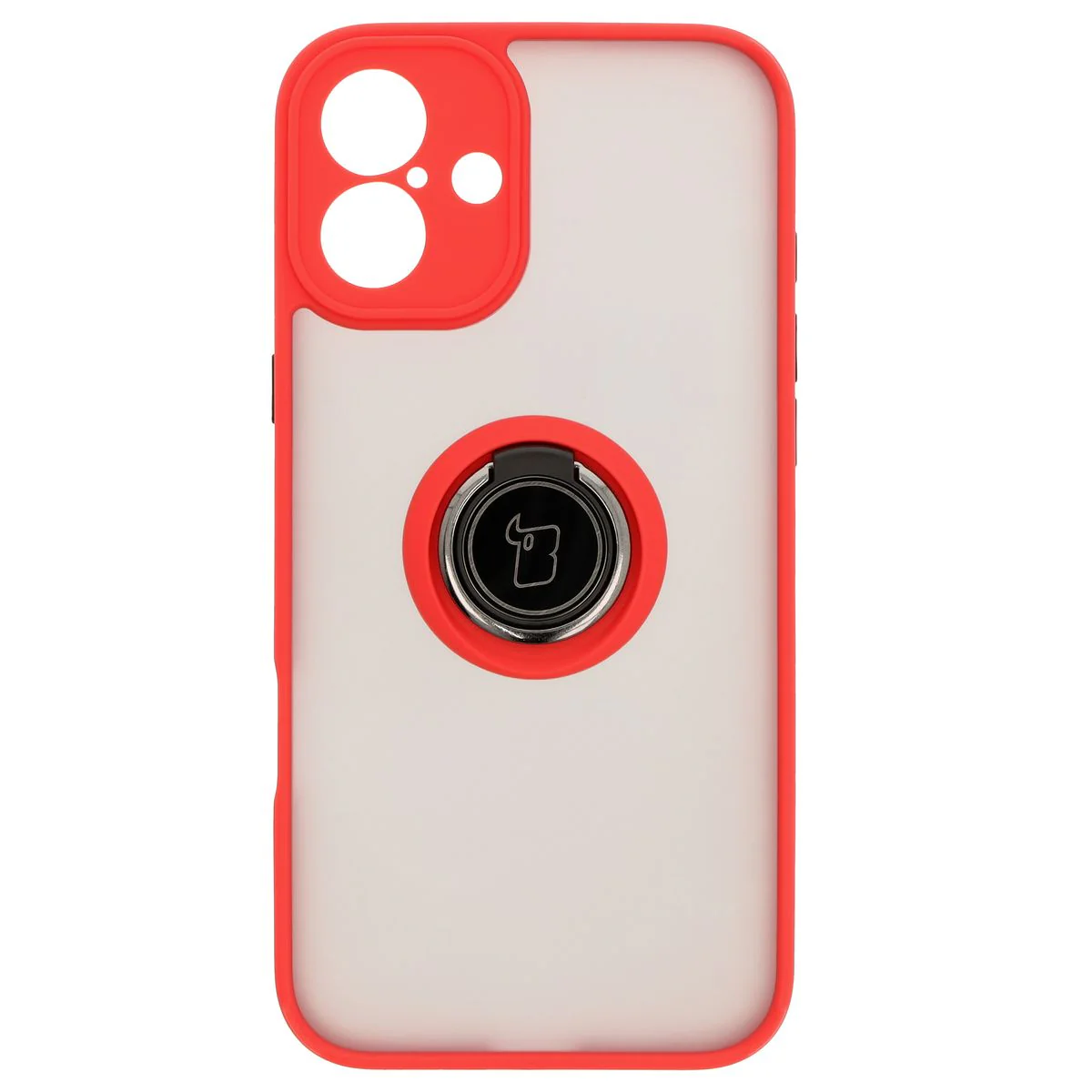Handyhülle mit Fingergriff für iPhone 16 Plus, Bizon Case Hybrid Ring, getönt mit rotem Rahmen - Image 2