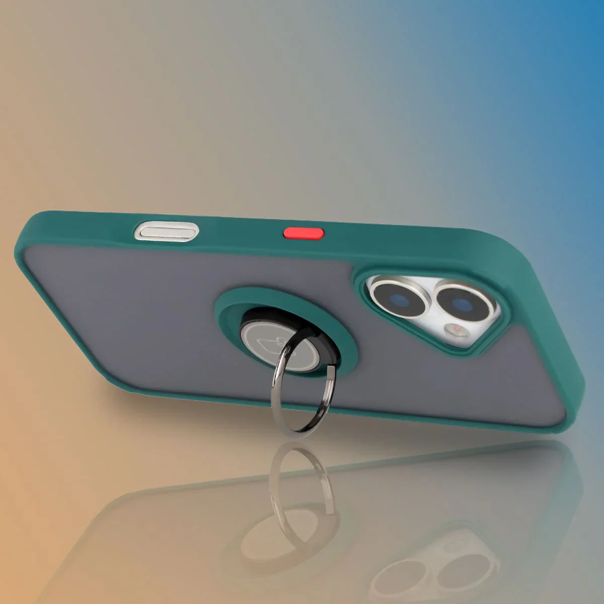 Handyhülle mit Fingergriff für iPhone 17, Bizon Case Hybrid Ring, getönt mit dunkelgrünem Rahmen - Image 6