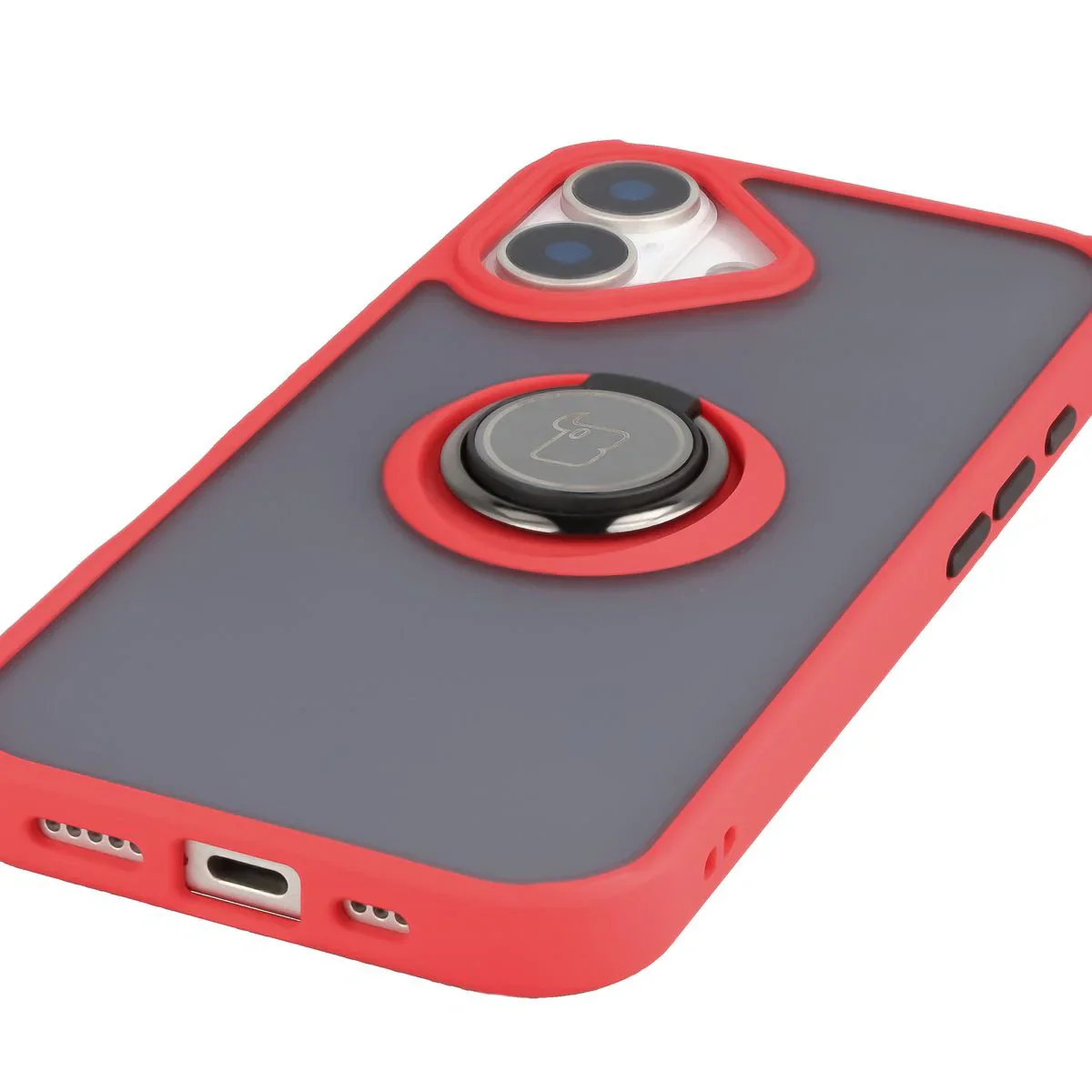 Handyhülle mit Fingergriff für iPhone 17, Bizon Case Hybrid Ring, getönt mit rotem Rahmen - Image 5
