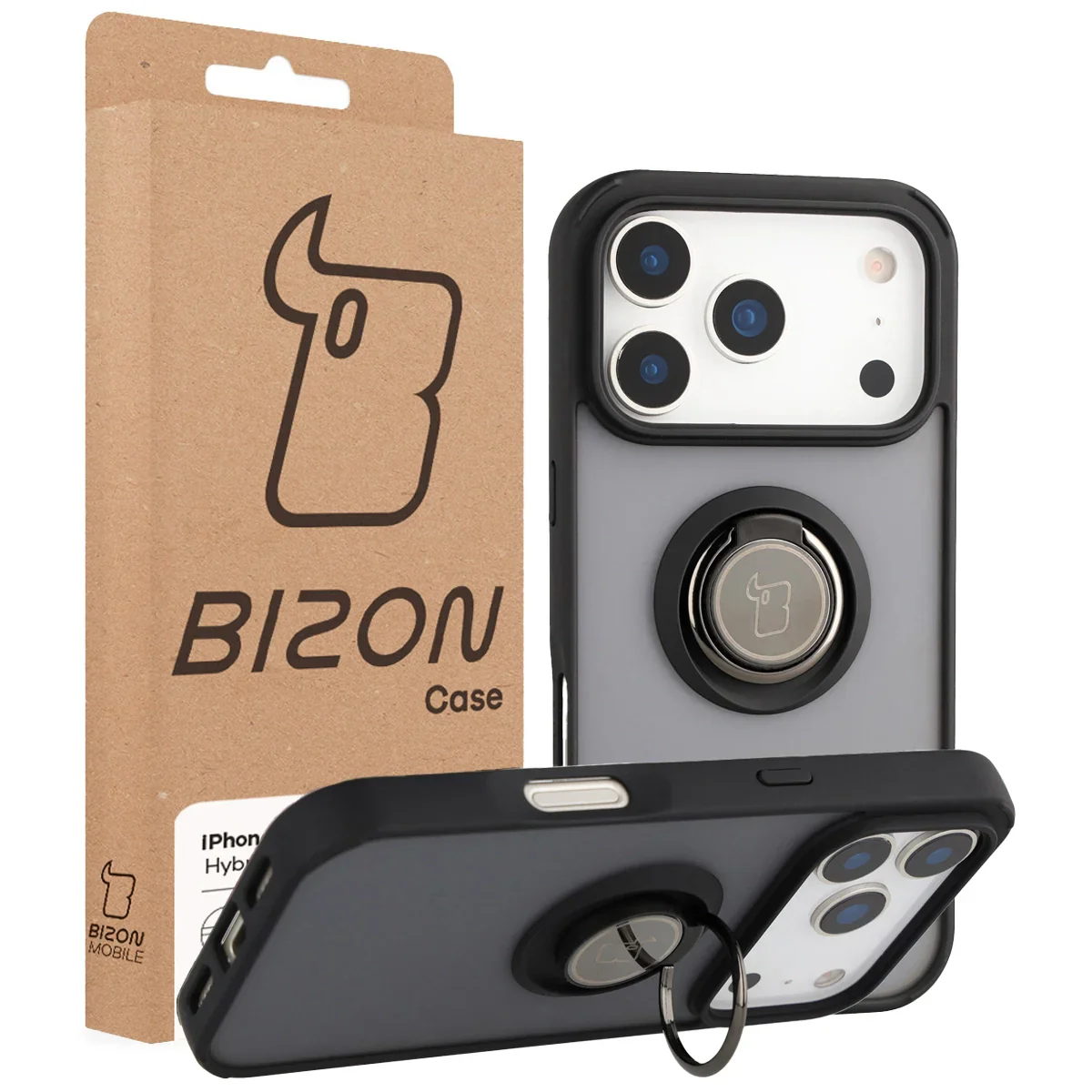 Handyhülle mit Fingergriff für iPhone 17 Pro, Bizon Case Hybrid Ring, getönt mit schwarzem Rahmen - Image 7
