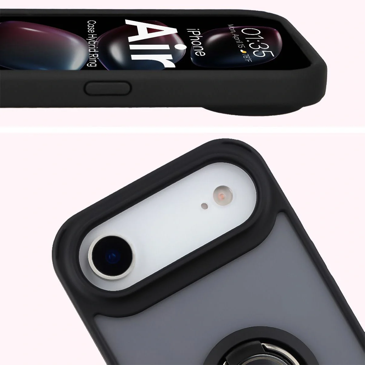 Handyhülle mit Fingergriff für iPhone Air, Bizon Case Hybrid Ring, getönt mit schwarzem Rahmen - Image 3