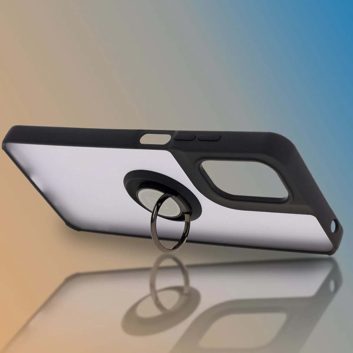 Handyhülle mit Fingergriff für Motorola Moto G05 / E15, Bizon Case Hybrid Ring, getönt mit schwarzem Rahmen - Image 6