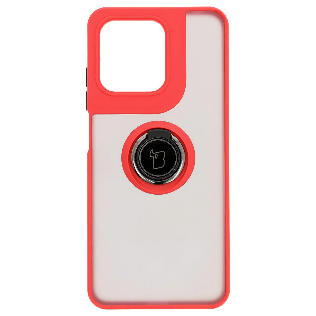 Handyhülle mit Fingergriff für Motorola Moto G15 / G15 Power, Bizon Case Hybrid Ring, getönt mit rotem Rahmen - Image 2