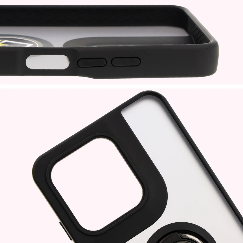 Handyhülle mit Fingergriff für Motorola Moto G15 / G15 Power, Bizon Case Hybrid Ring, getönt mit schwarzem Rahmen - Image 3