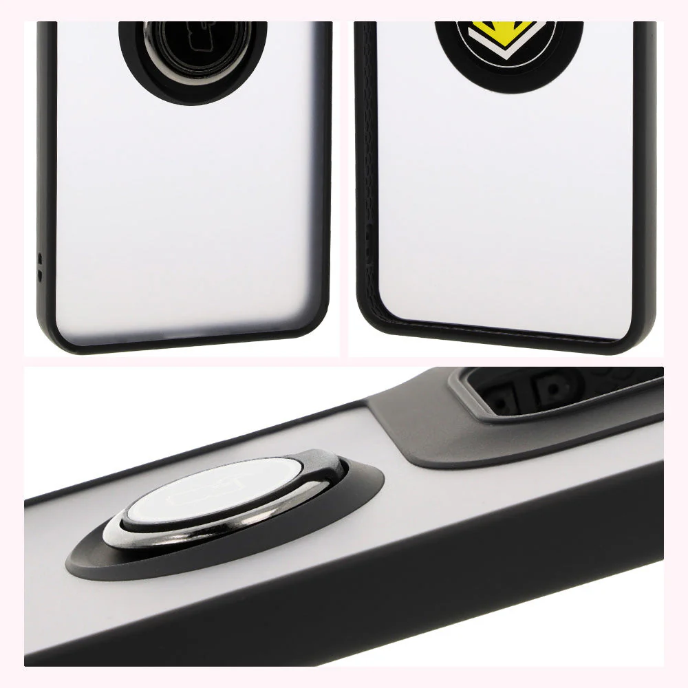 Handyhülle mit Fingergriff für Motorola Moto G15 / G15 Power, Bizon Case Hybrid Ring, getönt mit schwarzem Rahmen - Image 4