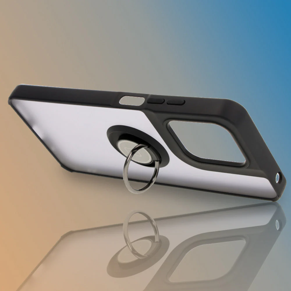 Handyhülle mit Fingergriff für Motorola Moto G15 / G15 Power, Bizon Case Hybrid Ring, getönt mit schwarzem Rahmen - Image 6