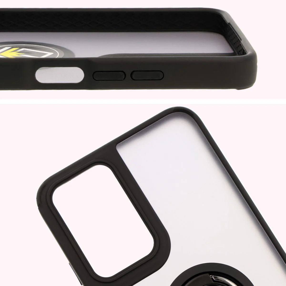 Handyhülle mit Fingergriff für Motorola Moto G35 5G, Bizon Case Hybrid Ring, getönt mit schwarzem Rahmen - Image 3