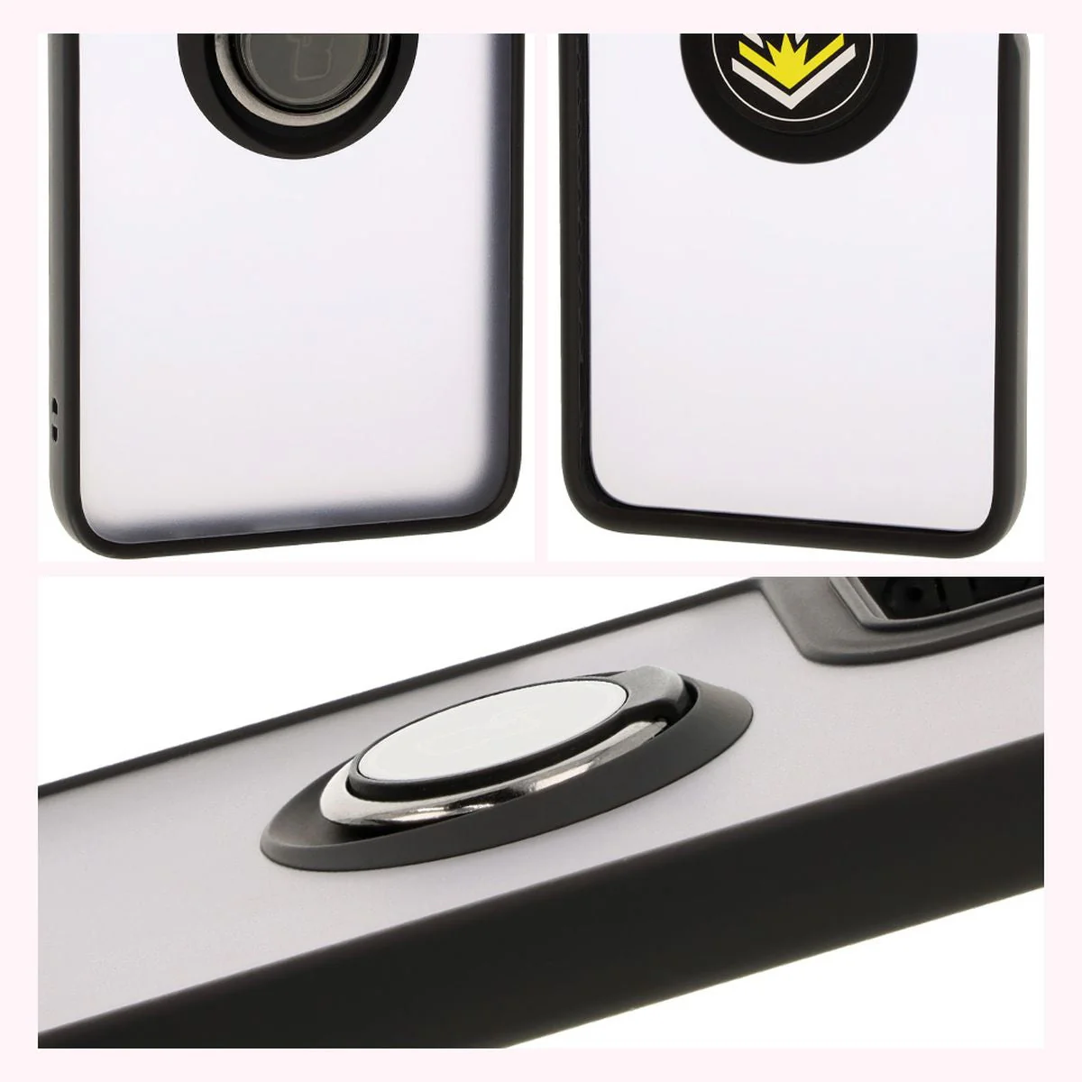 Handyhülle mit Fingergriff für Motorola Moto G35 5G, Bizon Case Hybrid Ring, getönt mit schwarzem Rahmen - Image 4