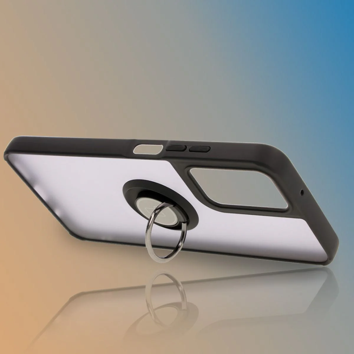 Handyhülle mit Fingergriff für Motorola Moto G35 5G, Bizon Case Hybrid Ring, getönt mit schwarzem Rahmen - Image 6