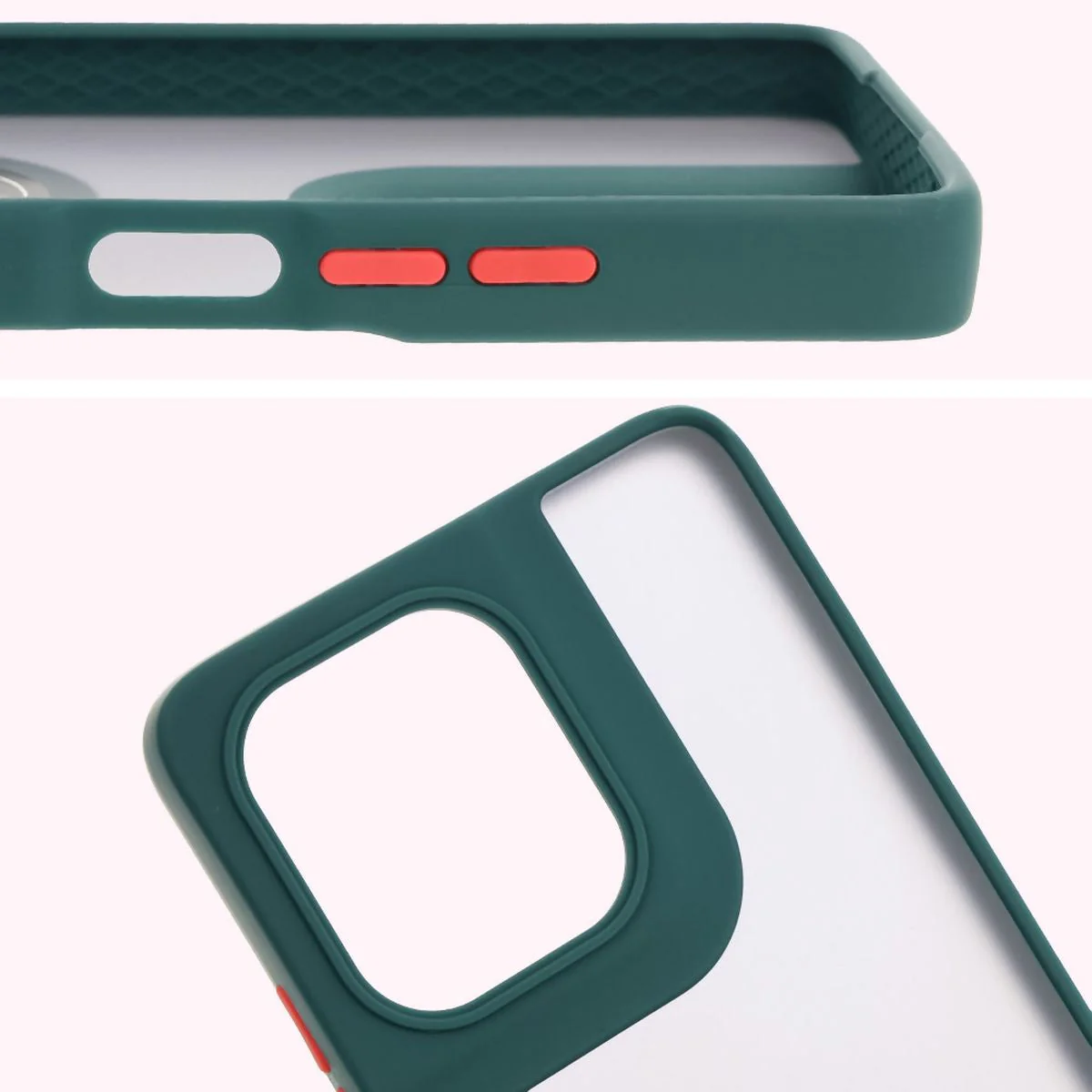 Handyhülle mit Fingergriff für Motorola Moto G75 5G, Bizon Case Hybrid Ring, getönt mit dunkelgrünem Rahmen - Image 3
