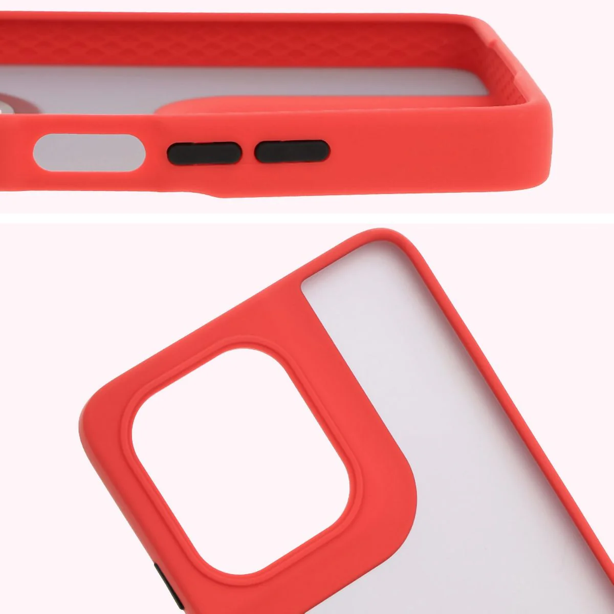 Handyhülle mit Fingergriff für Motorola Moto G75 5G, Bizon Case Hybrid Ring, getönt mit rotem Rahmen - Image 3