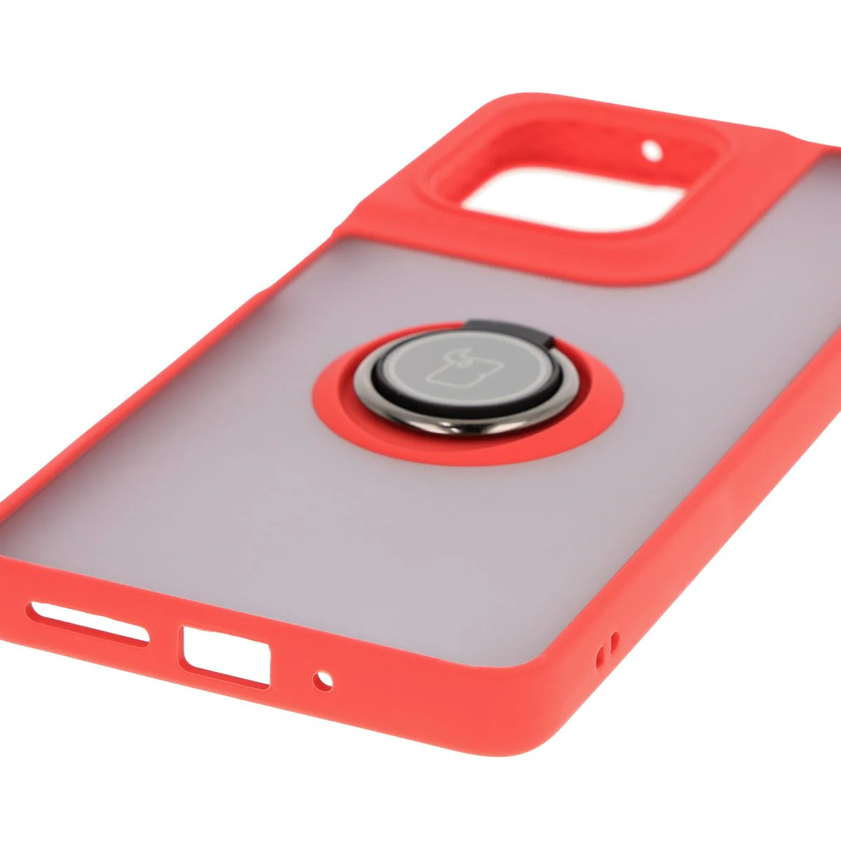 Handyhülle mit Fingergriff für Motorola Moto G75 5G, Bizon Case Hybrid Ring, getönt mit rotem Rahmen - Image 5