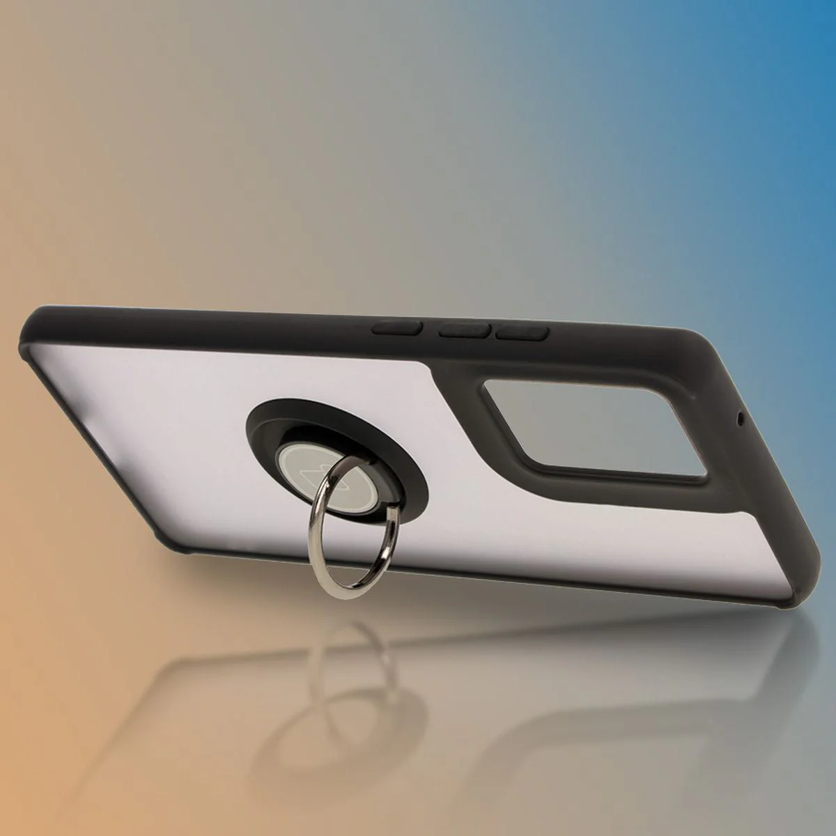 Handyhülle mit Fingergriff für Motorola Moto G85 5G, Bizon Case Hybrid Ring, getönt mit schwarzem Rahmen - Image 6