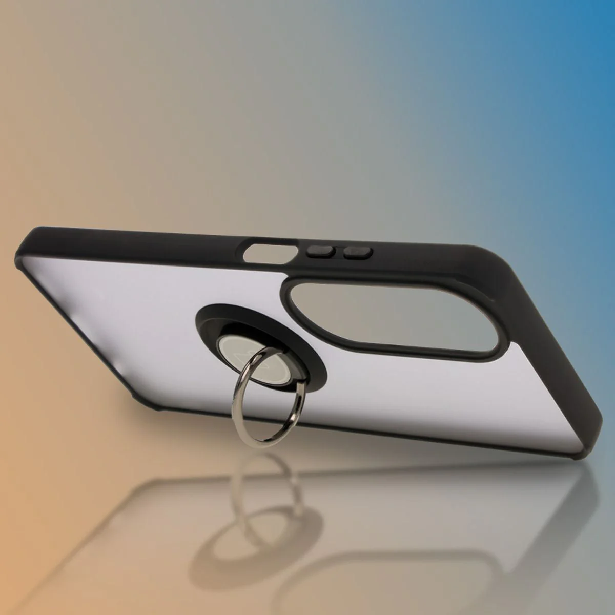 Handyhülle mit Fingergriff für Oppo A60 4G, Bizon Case Hybrid Ring, getönt mit schwarzem Rahmen - Image 6