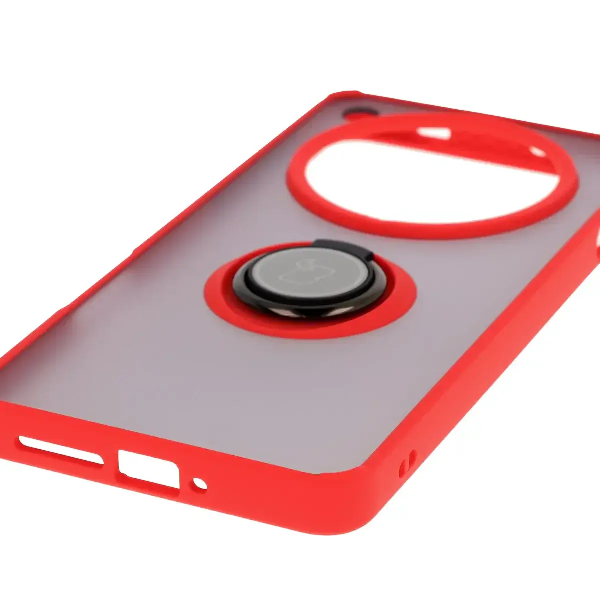 Handyhülle mit Fingergriff für Oppo Find X8 Pro, Bizon Case Hybrid Ring, getönt mit rotem Rahmen - Image 5