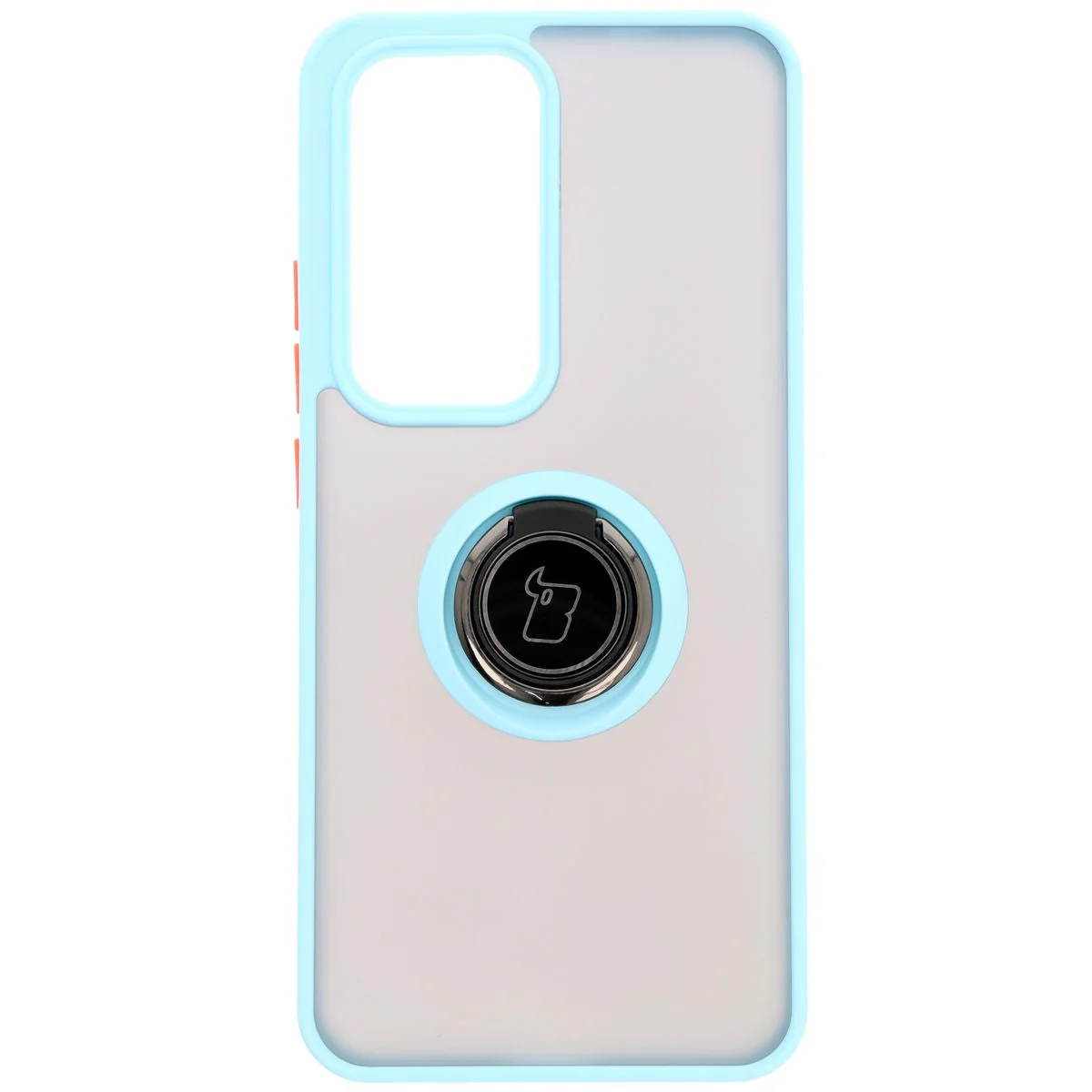 Handyhülle mit Fingergriff für Oppo Reno 12, Bizon Case Hybrid Ring, getönt mit hellblauem Rahmen - Image 2