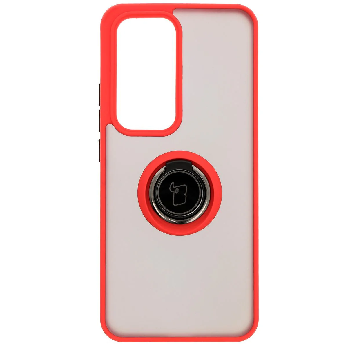 Handyhülle mit Fingergriff für Oppo Reno 12, Bizon Case Hybrid Ring, getönt mit rotem Rahmen - Image 2