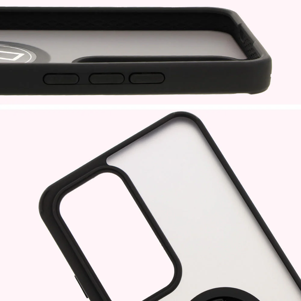 Handyhülle mit Fingergriff für Oppo Reno 12 Pro, Bizon Case Hybrid Ring, getönt mit schwarzem Rahmen - Image 3