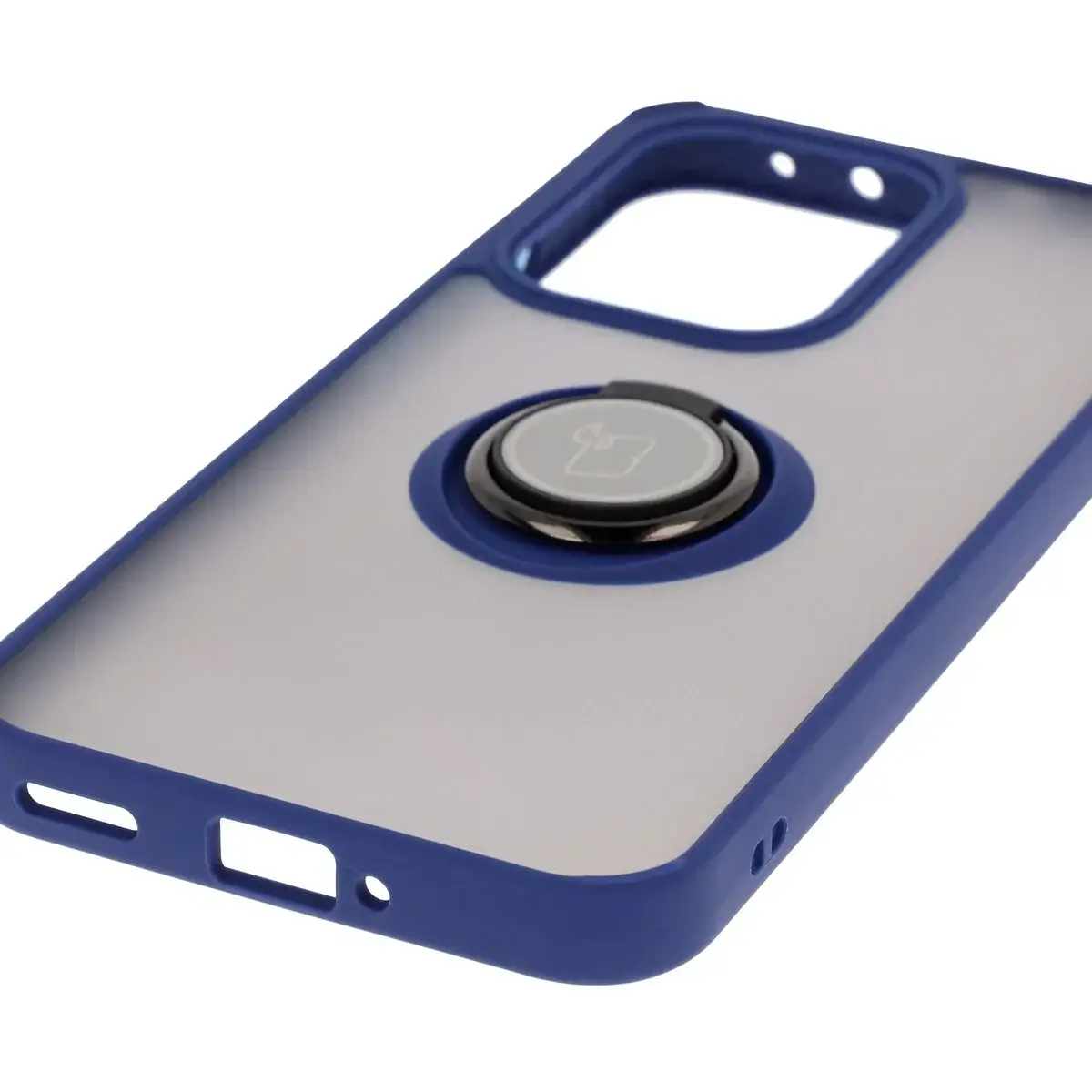 Handyhülle mit Fingergriff für Oppo Reno13, Bizon Case Hybrid Ring, getönt mit dunkelblauem Rahmen - Image 5